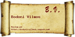 Bodoni Vilmos névjegykártya